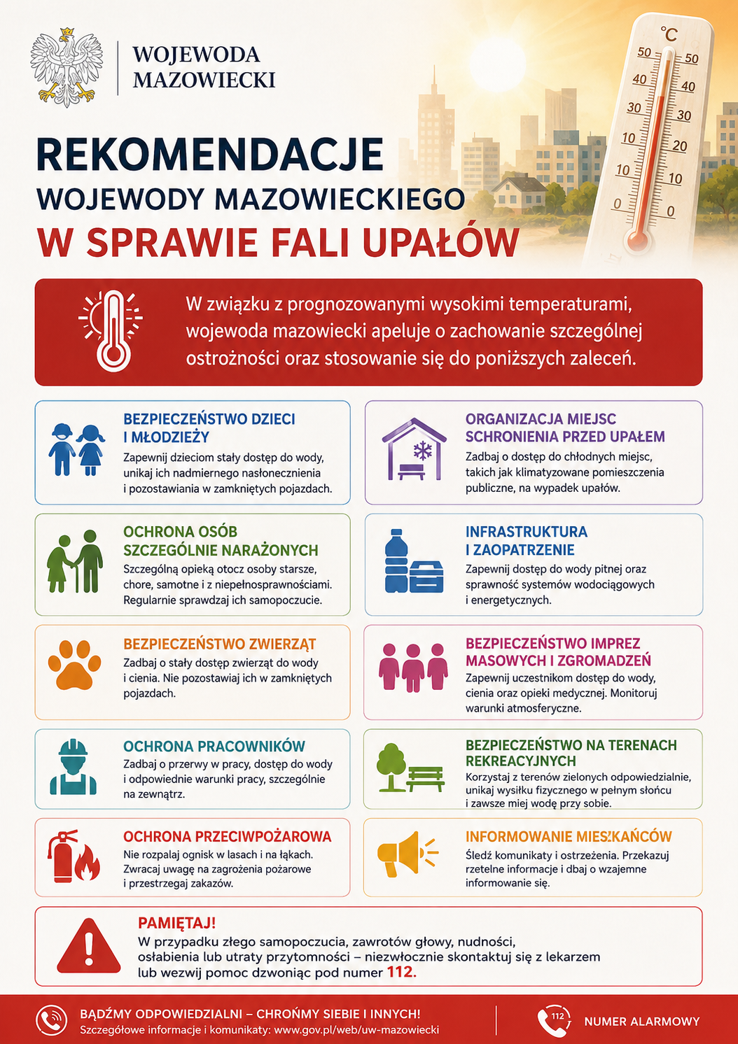 Grafika z&nbsp;rekomendacjami w&nbsp;związku z&nbsp;falami upał&oacute;w