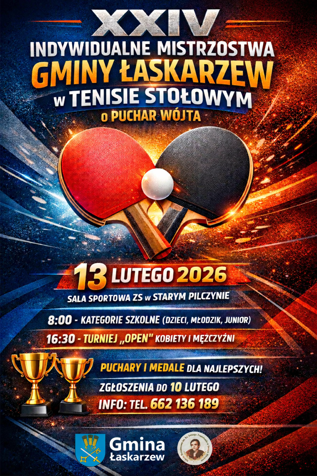 Plakat tenisa stołowy