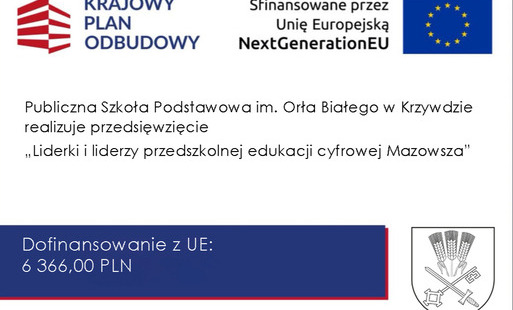 Zdjęcie do Informacja o realizacji projektu grantowego przez Publiczną Szkołę Podstawową im. Orła Białego w Krzywdzie