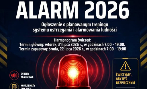 Zdjęcie do Trening syren alarmowych &bdquo;ALARM 2026&rdquo;!